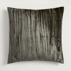 West Elm Crinkle Velvet Dark Moss Euro Shams